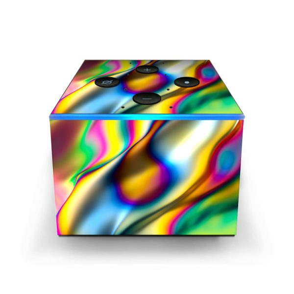 Oil Slick Rainbow Opalescent Design Awesome Amazon Fire TV Cube Skin Online