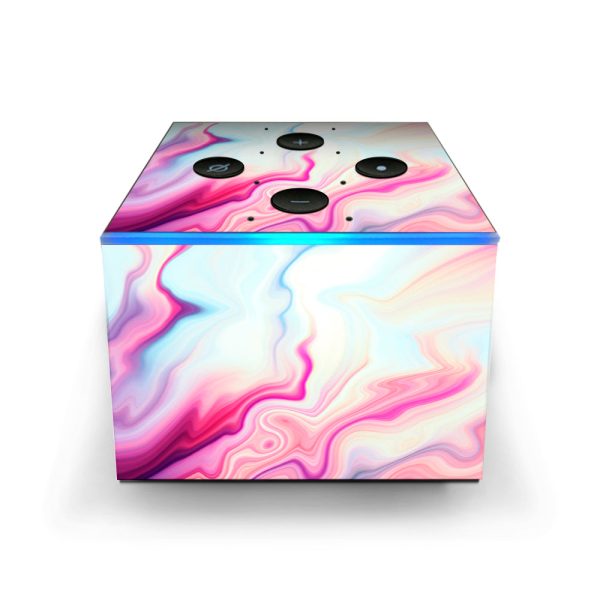 Pink Marble Glass Pastel Amazon Fire TV Cube Skin Online Sale
