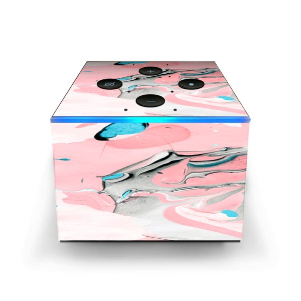 Pastel Marble Pink Blue Swirl Amazon Fire TV Cube Skin Online Hot Sale