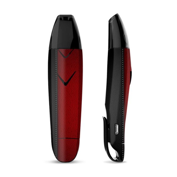 Skin Decal Vinyl Wrap for Suorin Vagon  Vape   Black and Red Leather Pattern Cheap