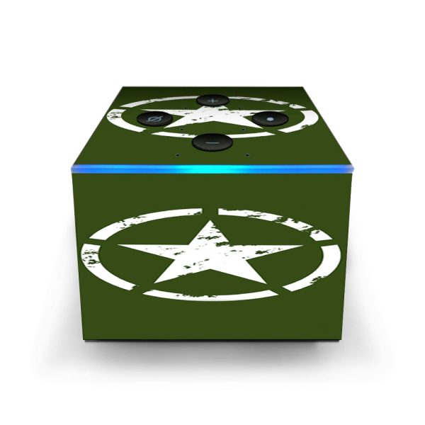 Green Army Star Military Amazon Fire TV Cube Skin Cheap