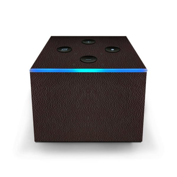 Brown Leather Design Pattern Amazon Fire TV Cube Skin Discount