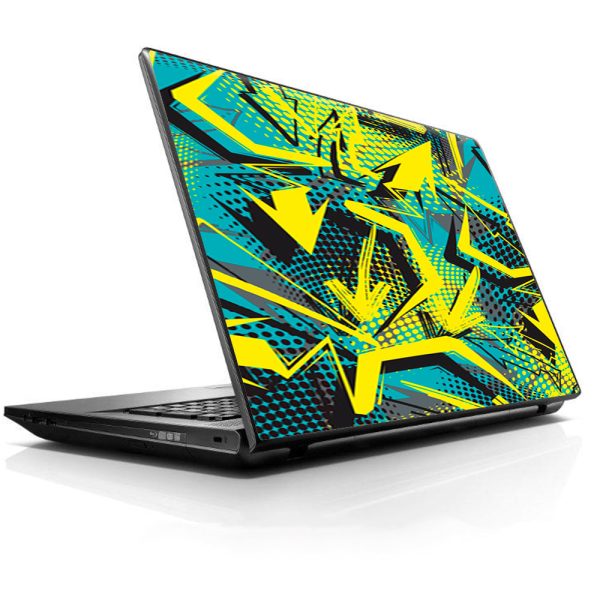 Yellow Blue Pop Art Arrows HP Dell Compaq Mac Asus Acer 13 to 16 inch Skin Hot on Sale