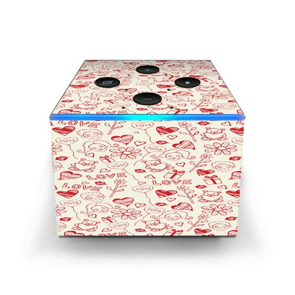 Love Hearts Amazon Fire TV Cube Skin For Sale