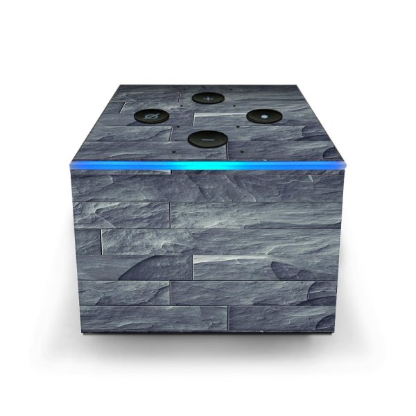 Grey Slate Panel Brick Wall Bricks Amazon Fire TV Cube Skin For Discount