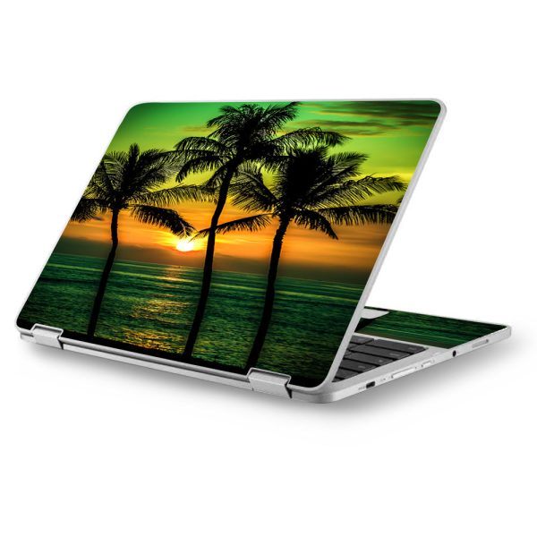 Sunset Palm Trees Ocean Asus Chromebook Flip 12.5  Skin Cheap