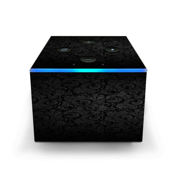 Black Floral Amazon Fire TV Cube Skin Online now