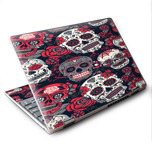 Sugar Skulls Red Black Dia De Los Lenovo Yoga 710 11.6  Skin For Sale