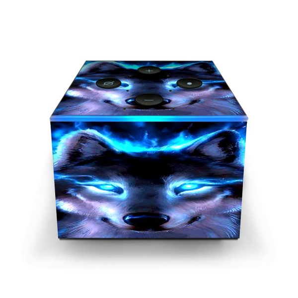 Wolf Glowing Eyes Fire Amazon Fire TV Cube Skin Online Hot Sale