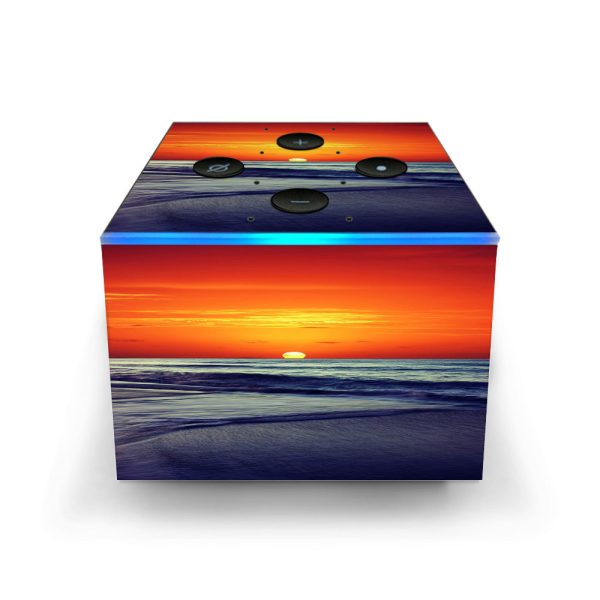 October Sunset On Beach Amazon Fire TV Cube Skin For Sale