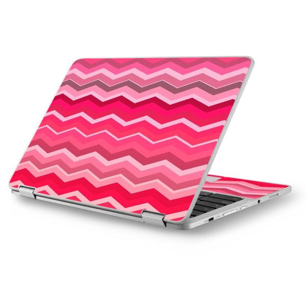 Red Pink Chevron Asus Chromebook Flip 12.5  Skin Discount