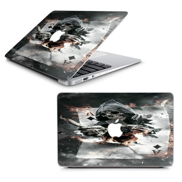 Ace Diamonds Grim Reeper Skull Macbook Air 13  A1369 A1466 Skin Hot on Sale