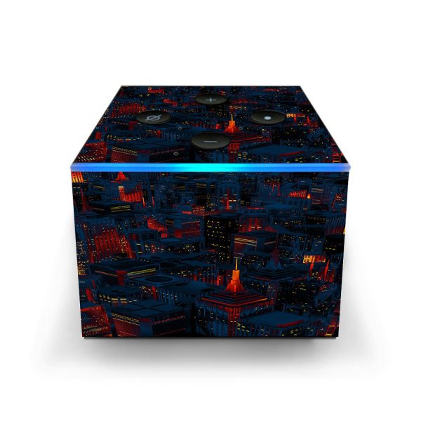 City Glow At Night Skyline View Amazon Fire TV Cube Skin Fashion
