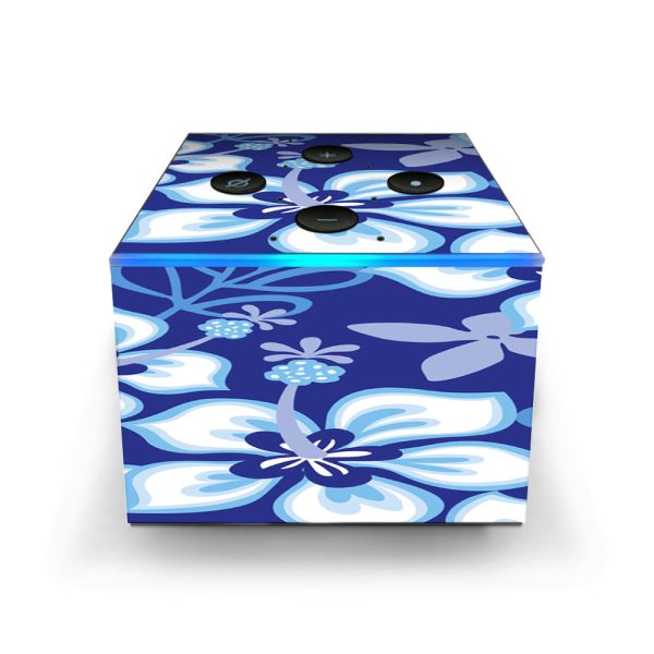 Hibiscus Hawaii Flower Blue Amazon Fire TV Cube Skin For Discount