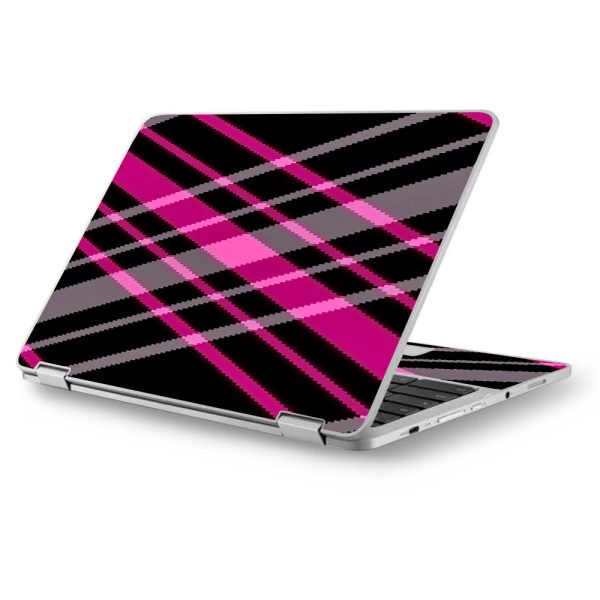 Pink And Black Plaid Asus Chromebook Flip 12.5  Skin Fashion