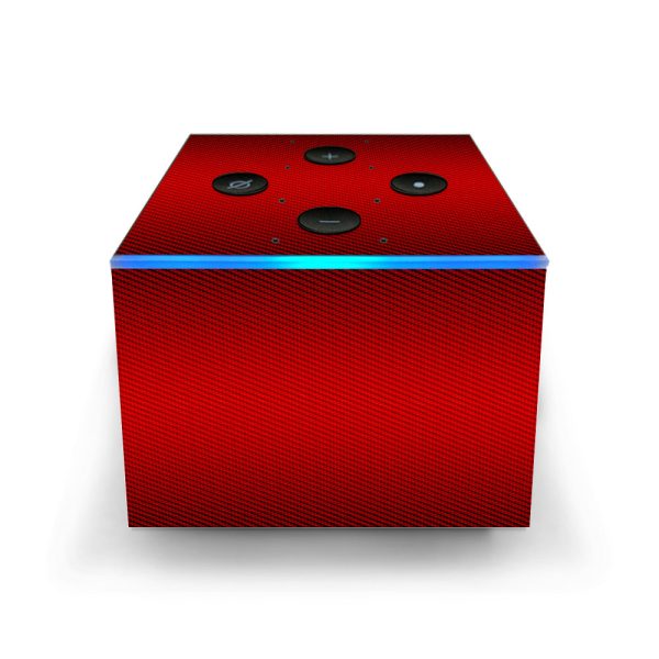 Red Carbon Fiber Graphite Amazon Fire TV Cube Skin Online Sale