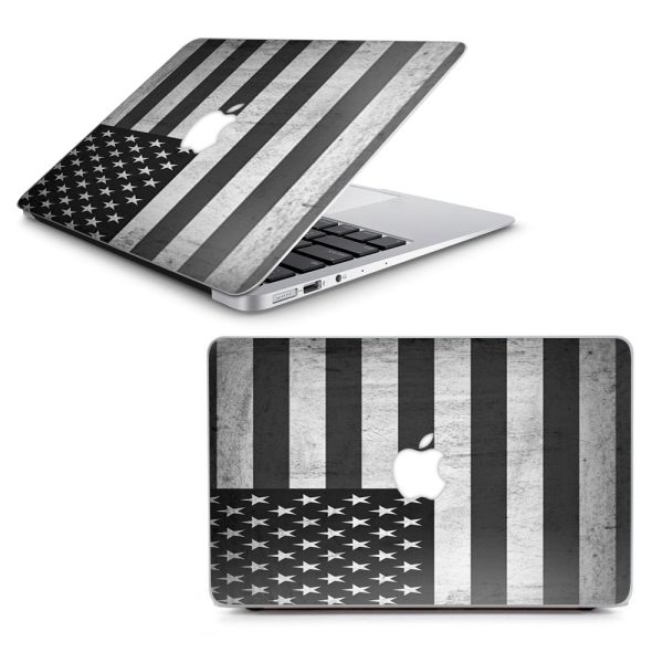 Black White Grunge Flag Usa America Macbook Air 13  A1369 A1466 Skin Hot on Sale