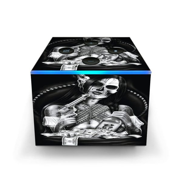 Skull Girl Gangster, Day Of The Dead Amazon Fire TV Cube Skin Fashion