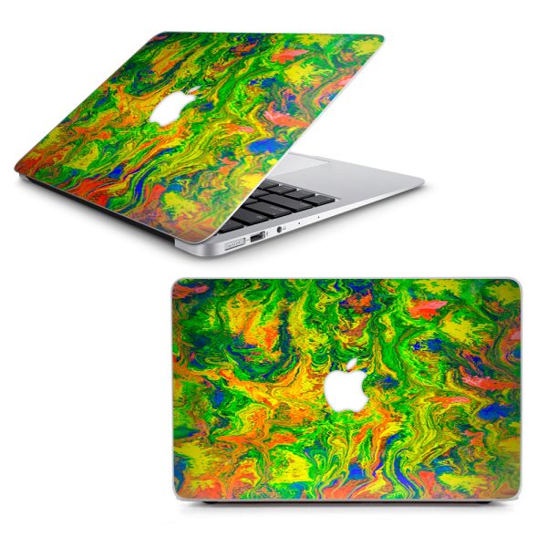 Green Trippy Color Mix Psychedelic Macbook Air 13  A1369 A1466 Skin For Sale