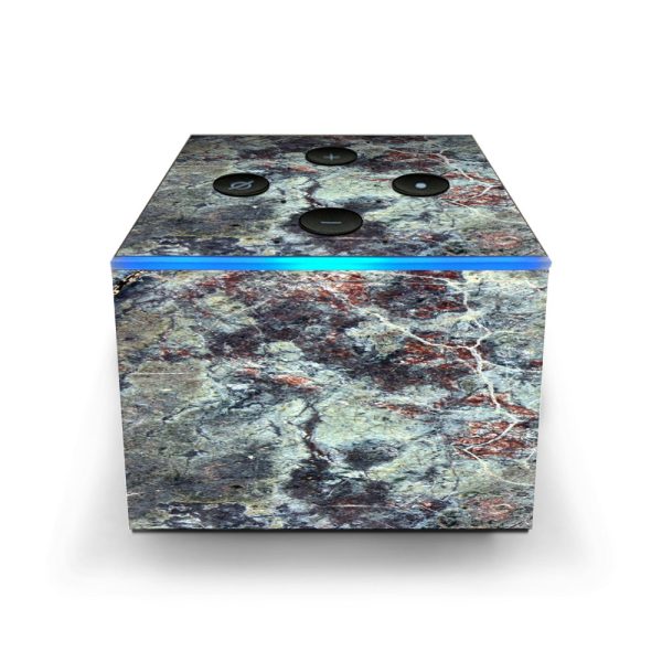 Rough Marble Grey Red Blue Granite Amazon Fire TV Cube Skin Fashion