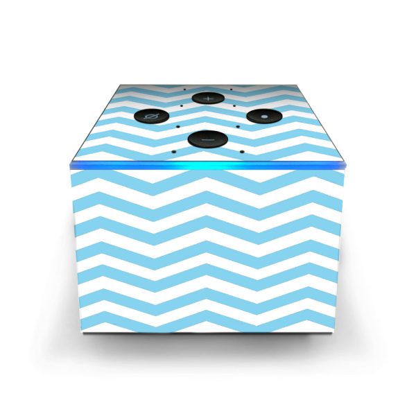 Teal Chevron Amazon Fire TV Cube Skin For Discount