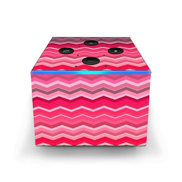 Red Pink Chevron Amazon Fire TV Cube Skin Supply