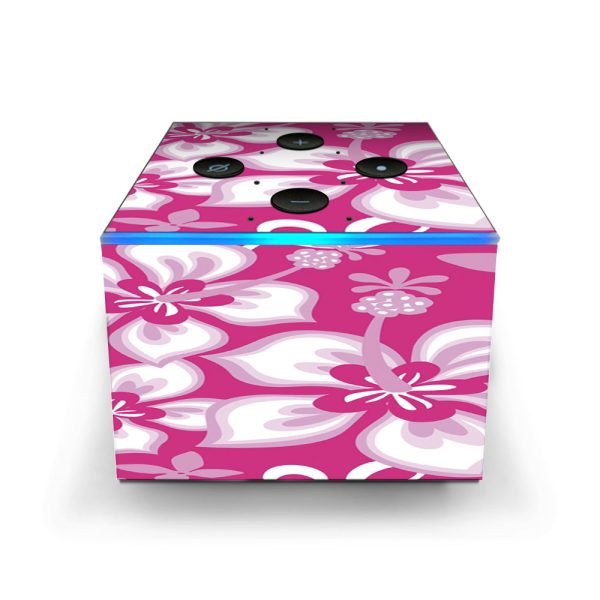 Hibiscus Tropical Flowers Pink Amazon Fire TV Cube Skin Online Sale