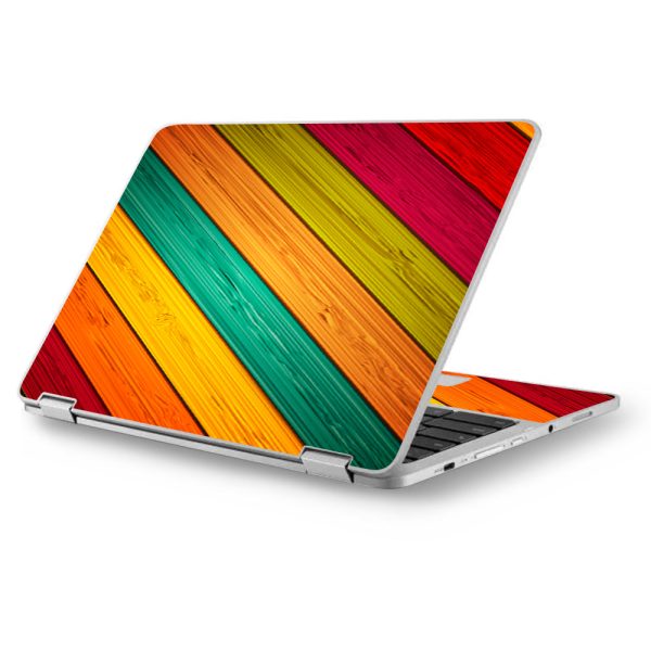 Color Wood Planks Asus Chromebook Flip 12.5  Skin Hot on Sale