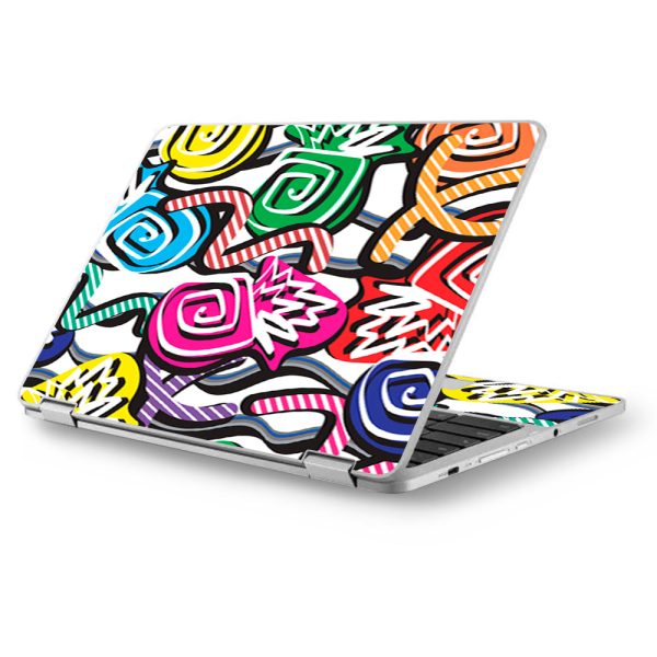Squiggles Swirls Pop Art Asus Chromebook Flip 12.5  Skin For Sale