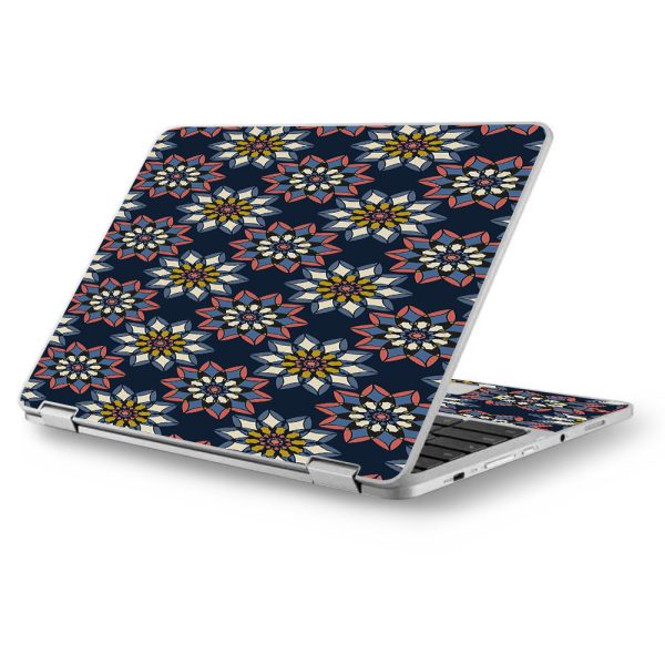 Retro Flowers Pattern Asus Chromebook Flip 12.5  Skin on Sale