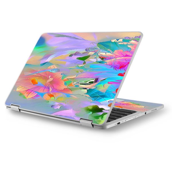 Watercolors Vibrant Floral Paint Asus Chromebook Flip 12.5  Skin Online Sale
