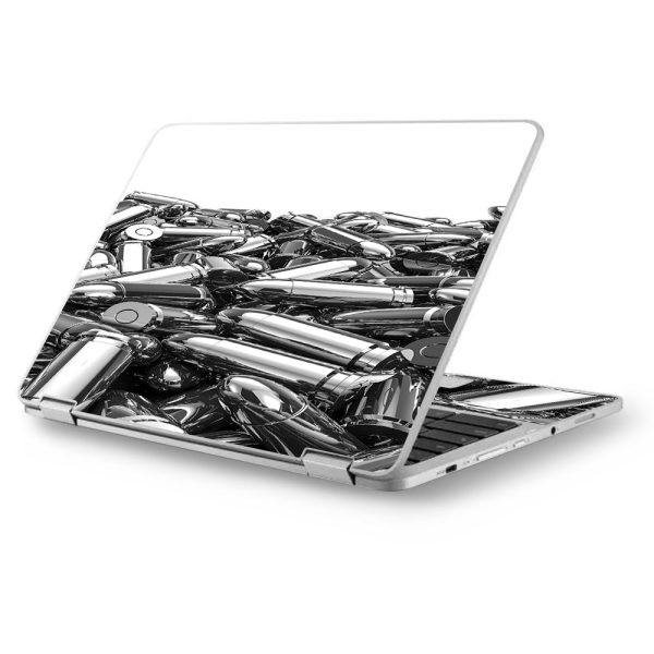 Silver Bullets Polished Black White Asus Chromebook Flip 12.5  Skin Cheap