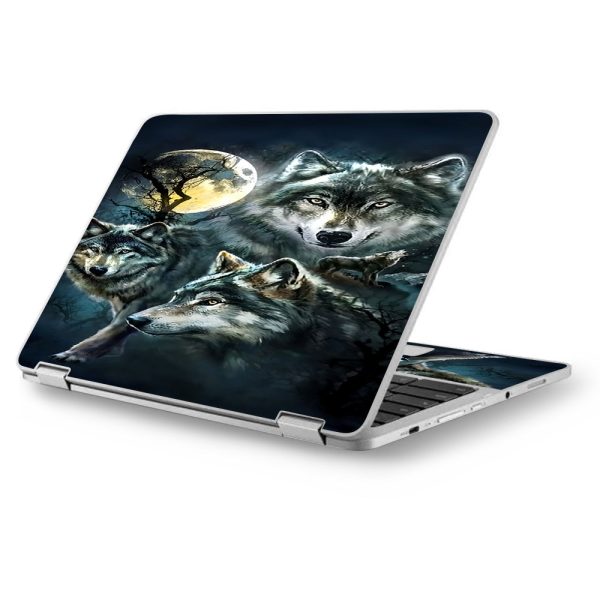 3 Wolves Moonlight Asus Chromebook Flip 12.5  Skin on Sale