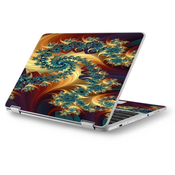 Trippy Floral Swirl Asus Chromebook Flip 12.5  Skin Online now