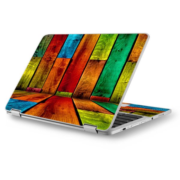 Colorful Wood Pattern Asus Chromebook Flip 12.5  Skin Online Hot Sale