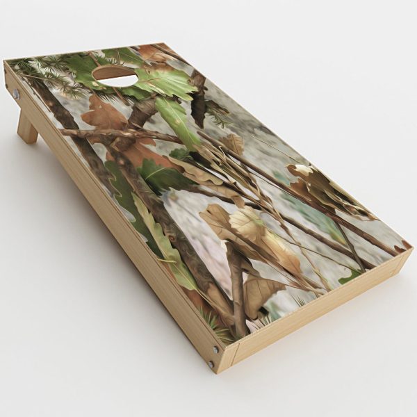 Tree Camo Real Oak  Cornhole Game Board (2 pcs.) Skin For Discount