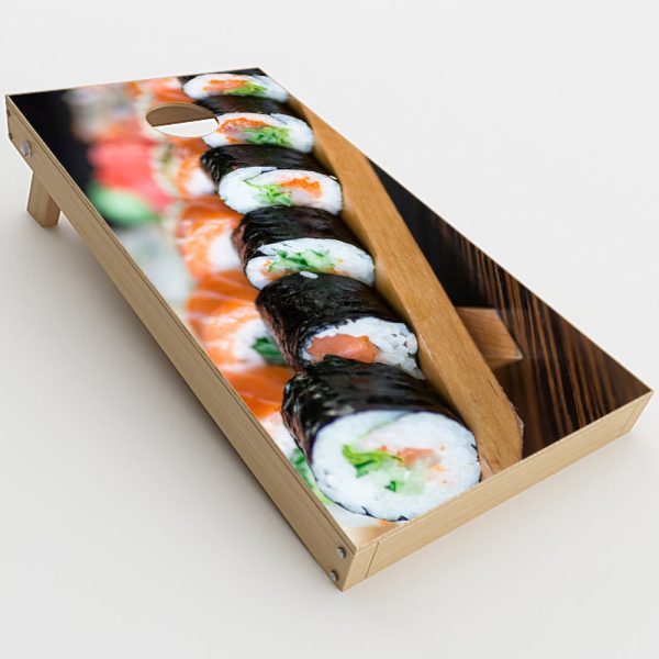 Sushi California Roll Japanese Food   Cornhole Game Board (2 pcs.) Skin Supply
