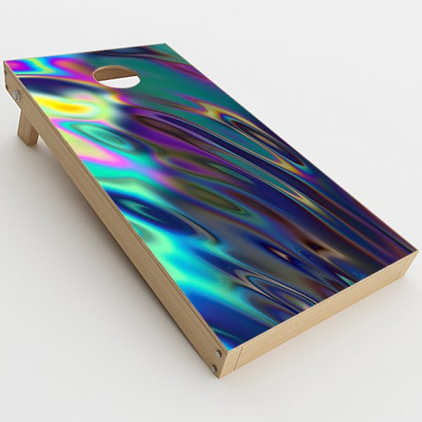 Oil Slick Opal Colorful Resin   Cornhole Game Board (2 pcs.) Skin Cheap