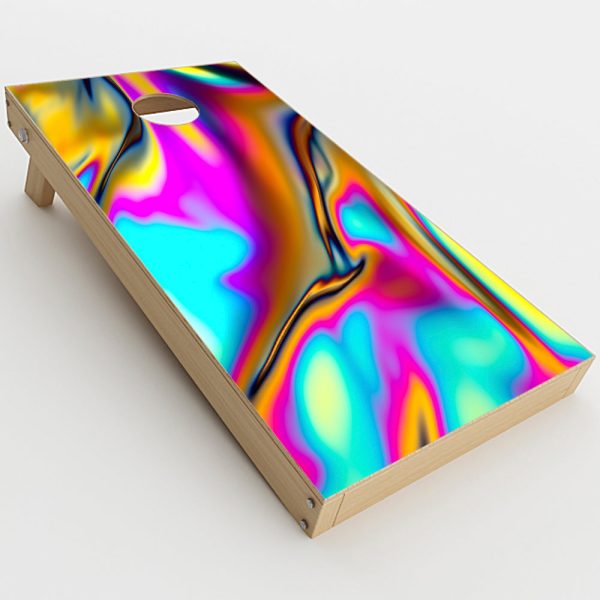 Oil Slick Resin Iridium Glass Colors  Cornhole Game Board (2 pcs.) Skin Online Hot Sale