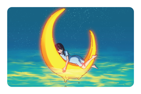 Girl on the Moon Hot on Sale