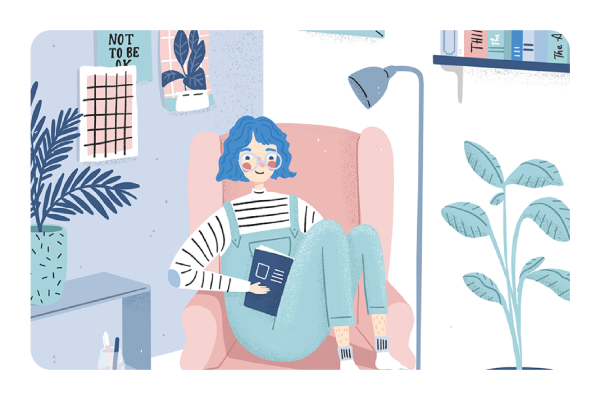 Girl Reading Online
