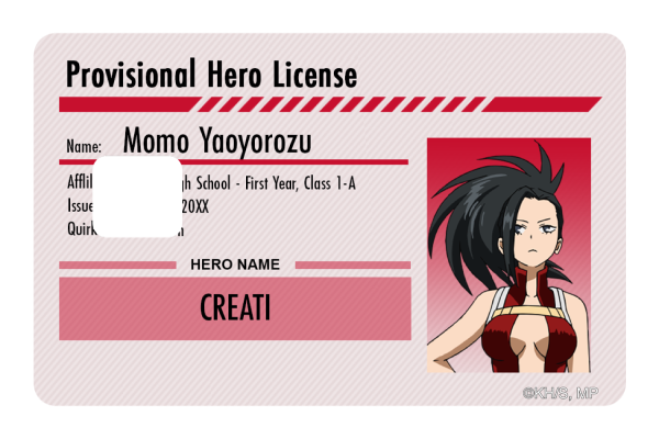 Hero License - Momo Yaoyorozu Sale - Image 3